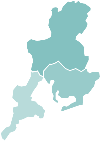 東海三県のエリアマップ